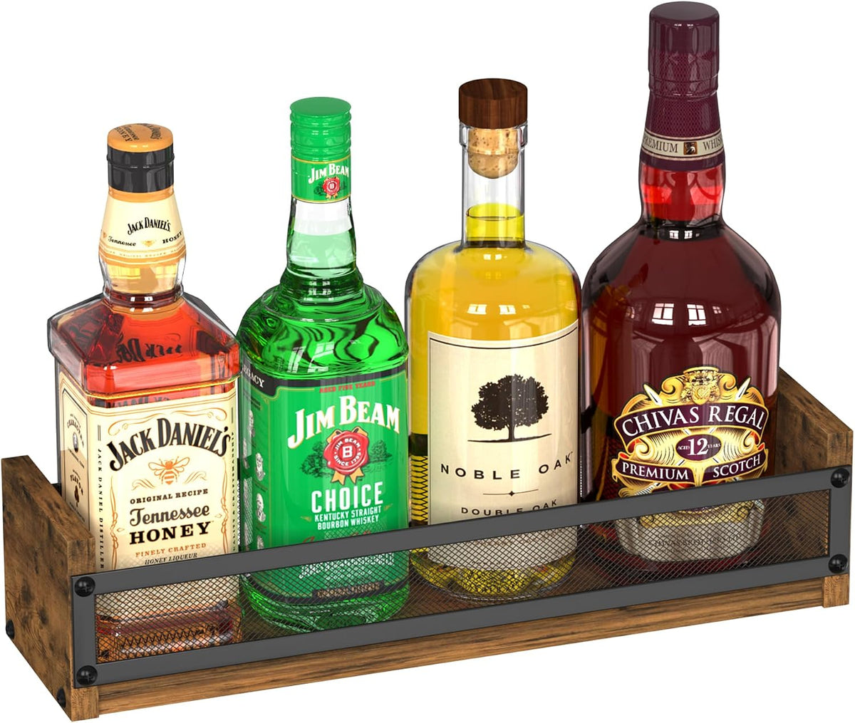 Alyoen Liquor Bottle Display Shelf, Coffee Syrup Rack Organizer