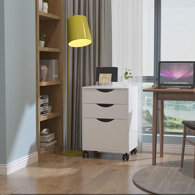 QDSSDECO 3 Drawer Mobile File Cabinet, Rolling Vertical Filing Cabinet fits A4 - Image 6