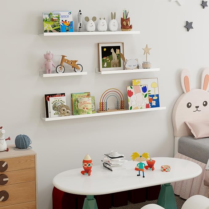 Fun Memories Picture Ledge Shelf, 16 Inch Long Floating Shelves Set of 6 - Image 6