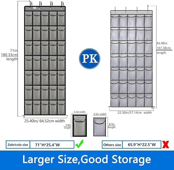 over the door shoe organizer, 2025 upgraded, shoe organizer, 35 Huge pockets - Image 2