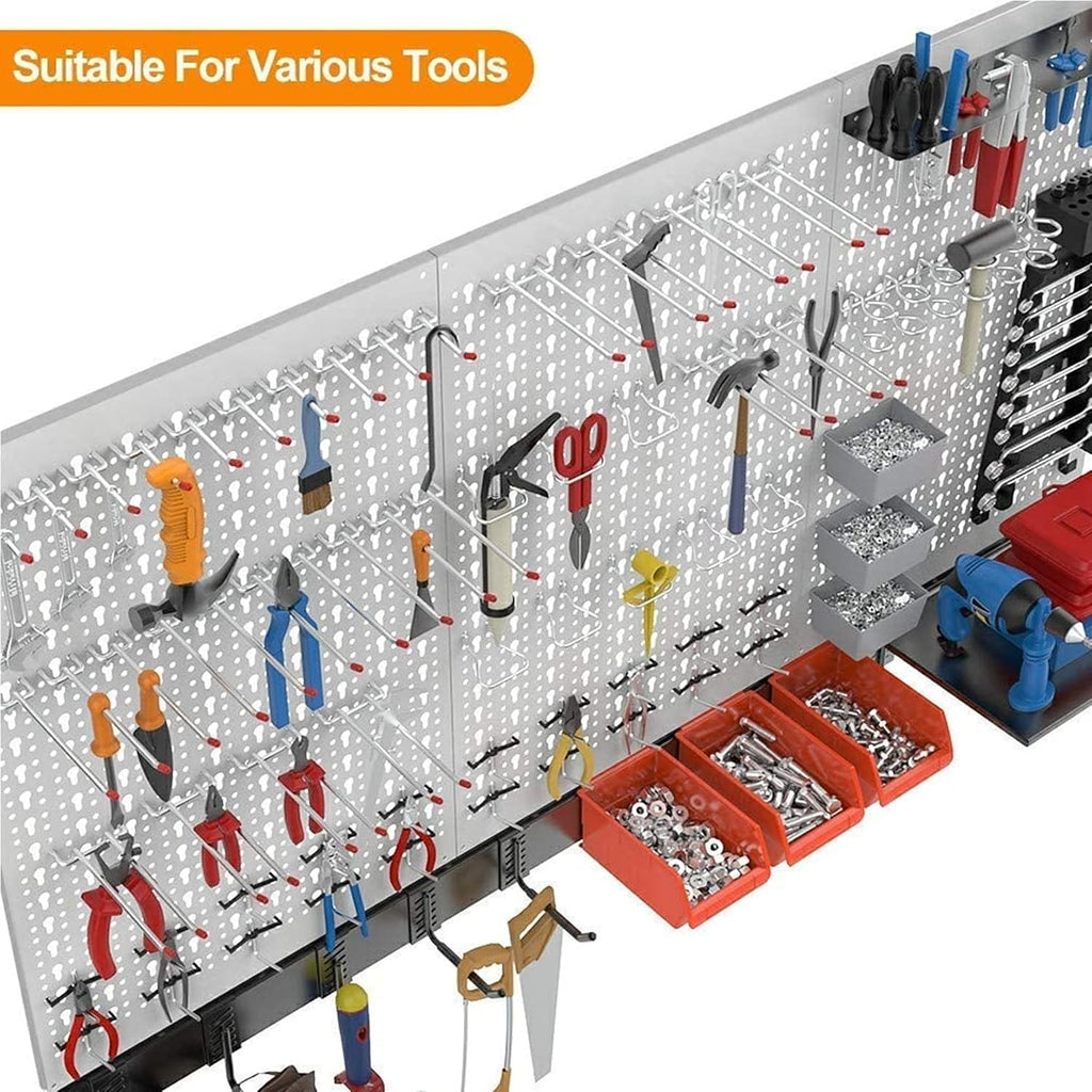 TORACK 109 PCS Pegboard Wall Organizer 48x24 in, Garage Metal Pegboard