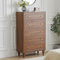 5 Drawer Fluted Dresser for Bedroom, Mid Century Modern Chest of Drawers by ORRD