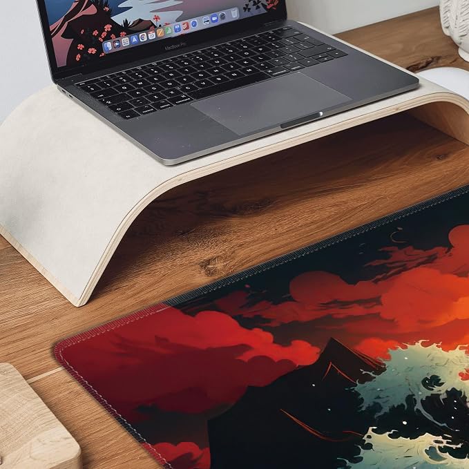 Japanese Sea Wave Large Mouse Pad, Gaming Keyboard Desk Pad, Extended Mouse Mat - Image 8