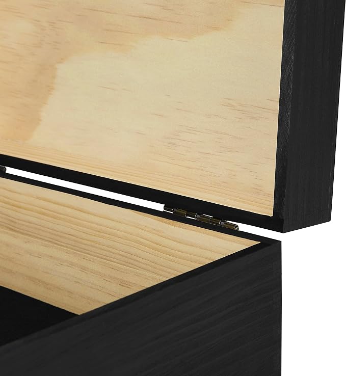makerflo Large Black Pine Wood Memory Box - Image 6
