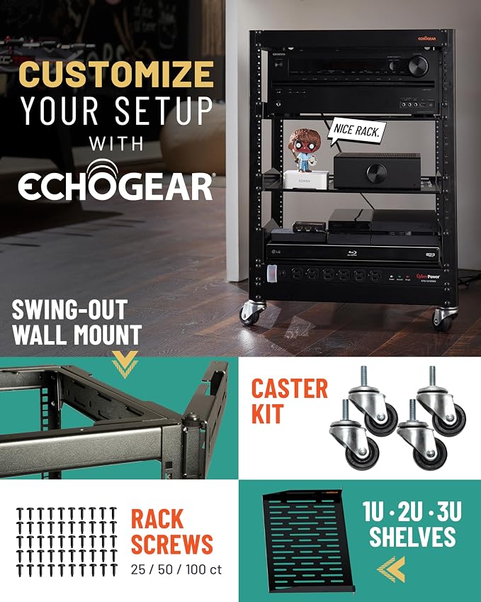 ECHOGEAR 15U Open Frame Rack for Servers & AV Gear - Image 7