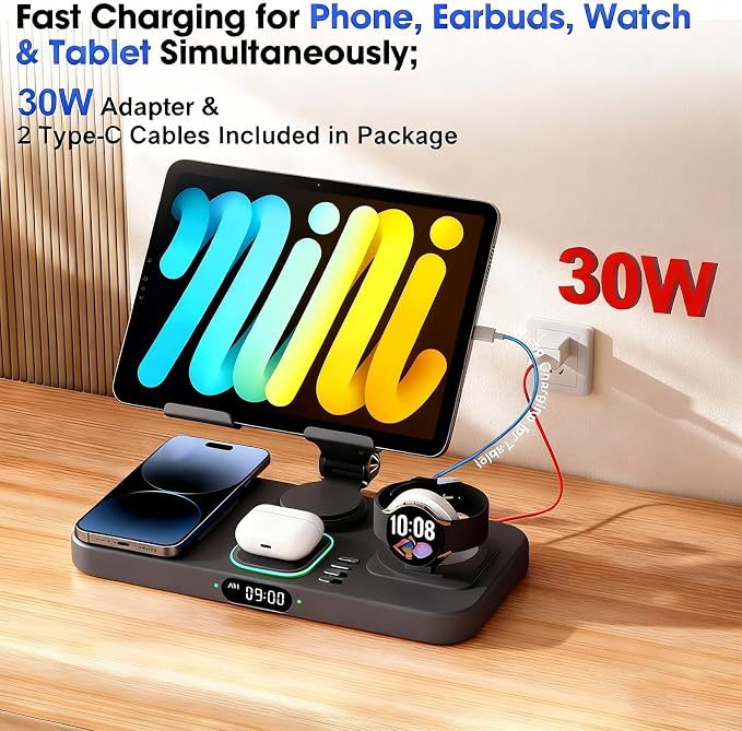 30W Charging Station for Apple Products, Foldable Wireless Charger - Image 3