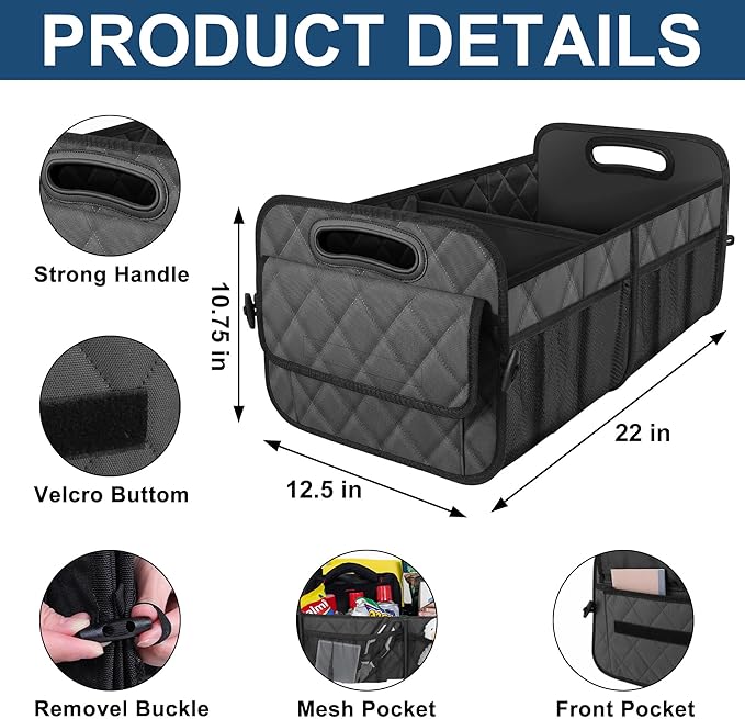 Deosk Car Trunk Organizer for SUV, Car Organizers and Storage - Image 3