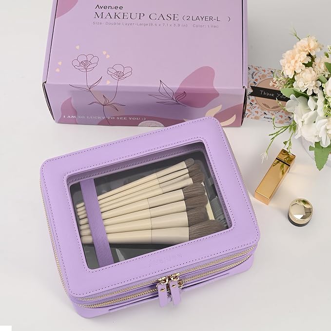 Aveniee Clear Makeup Bags, Double Layer Cosmetic Bags - Image 6