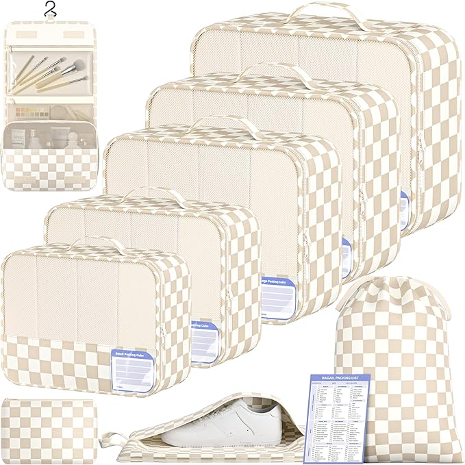 BAGAIL 9 Set Packing Cubes Luggage Packing Organizers by BAGAIL