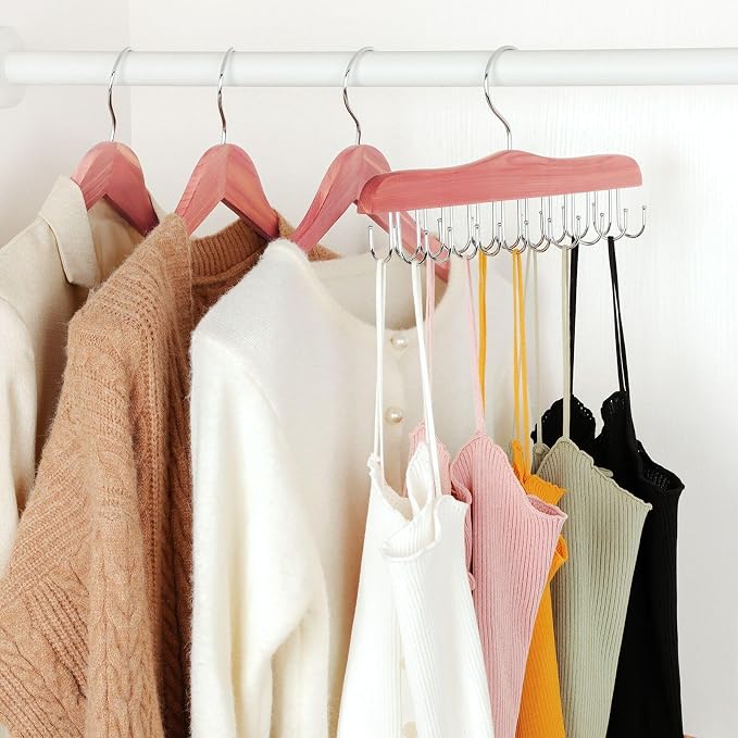 TOPIA HANGER Belt Hanger for Closet, Cedar Wooden Hangers - Image 9