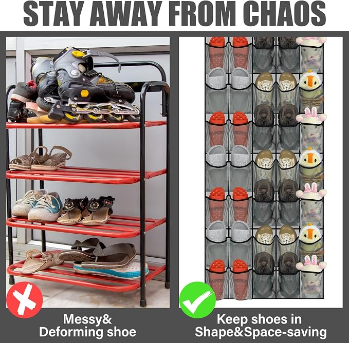 Windyun 2 Pcs 70 Large over The Door Shoe Organizer Hanging Shoe Rack - Image 2