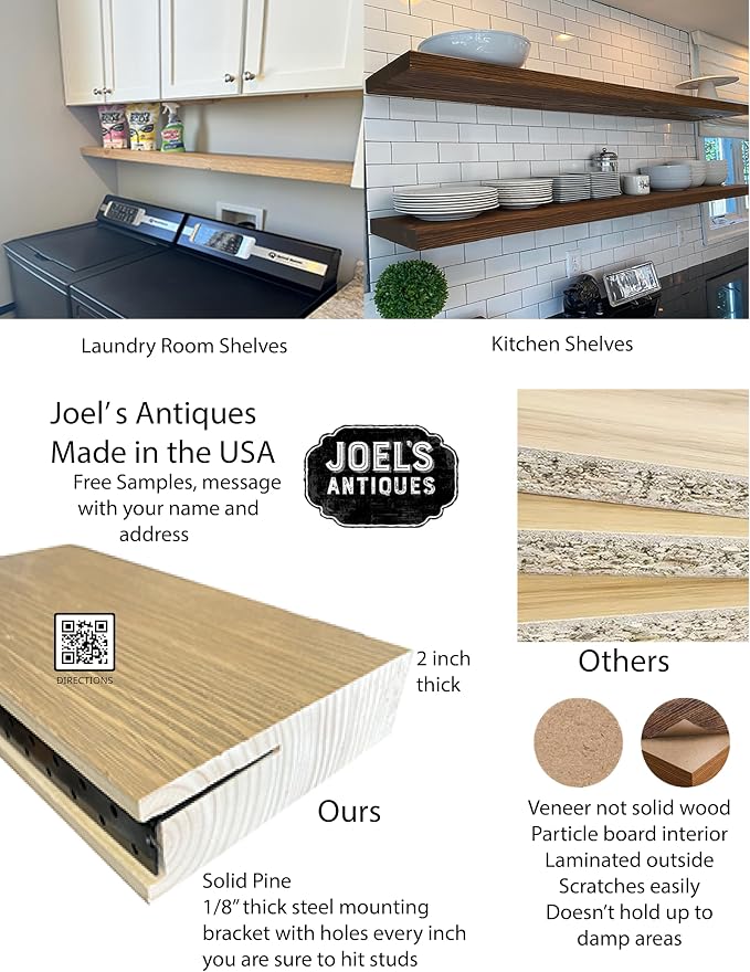 joelsantiques - 30 Inch Wooden Floating Shelves - Image 5