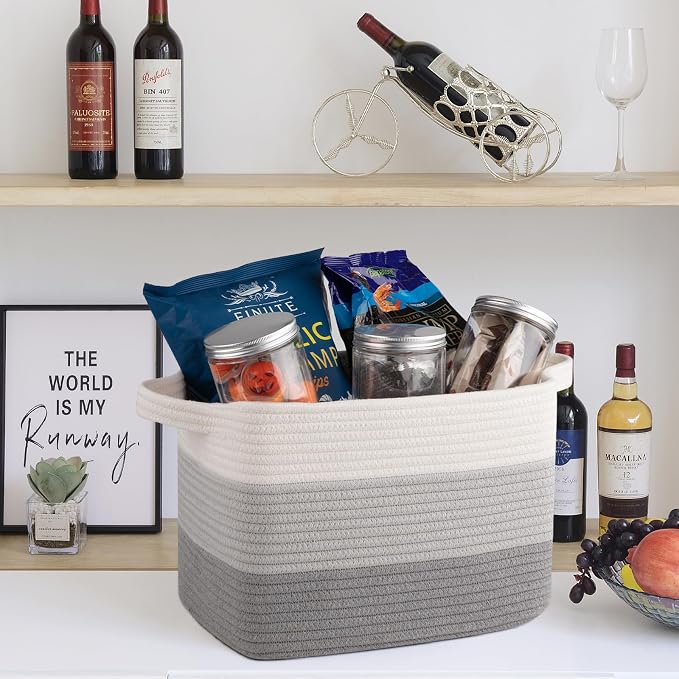 Storage Baskets for Organizing, Woven Baskets for Shelves, Rectangle Decorative - Image 7
