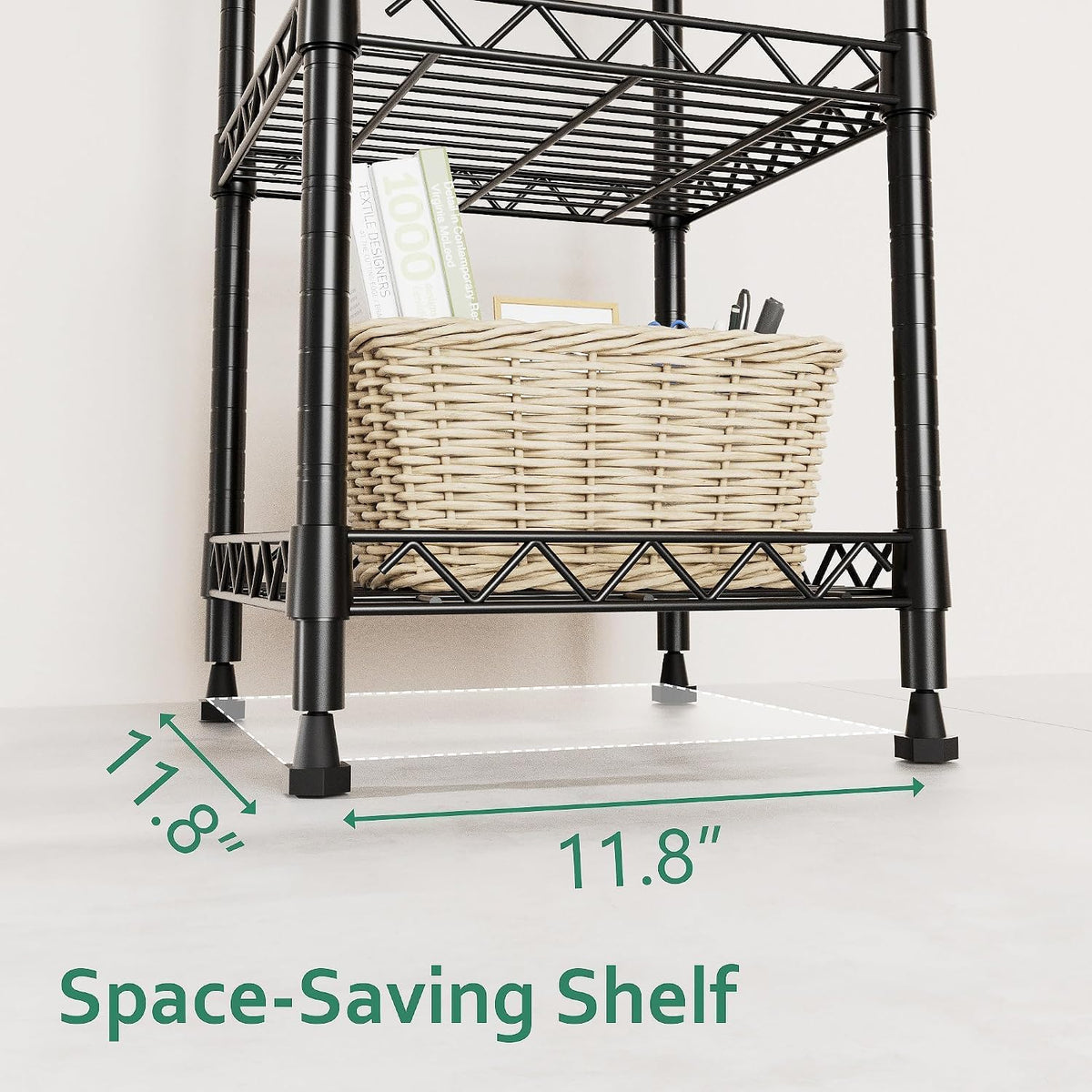 GIOTORENT 5 Tier Standing Shelving Metal Units, Adjustable Height Wire