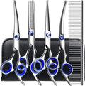 Professional 6 in1 Dog Grooming Scissors Kit, Titanium Coated Dog Scissors by TINMARDA
