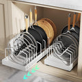 Pull Out Pots and Pans Organizer Under Cabinet, Expandable Sliding Lid Holder by Lozovincablemanagementtray