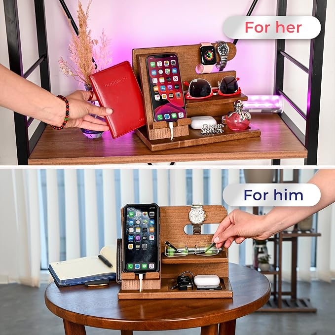 TESLYAR Wood Phone Docking Station - Image 3