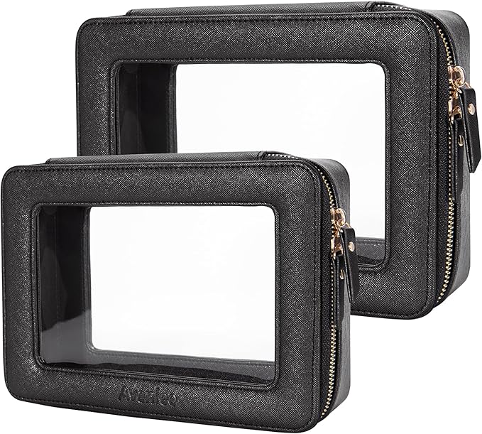 Aveniee Clear Makeup Bag Set, Portable Travel Toiletry Bag Cosmetic Case by Aveniee