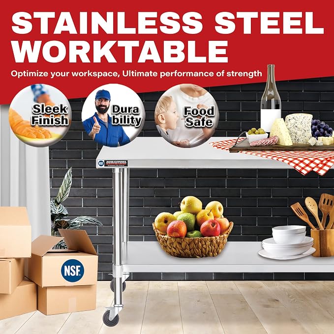 DuraSteel 30x72 NSF Stainless Steel Cart - Image 2