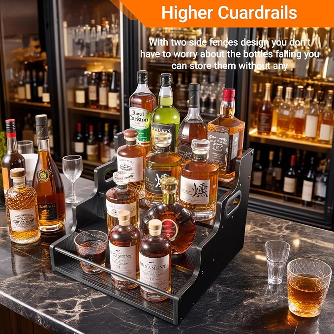 4-Tier Liquor Bottle Display Shelf, Coffee Syrup Rack Organizer, Water Bottle - Image 9