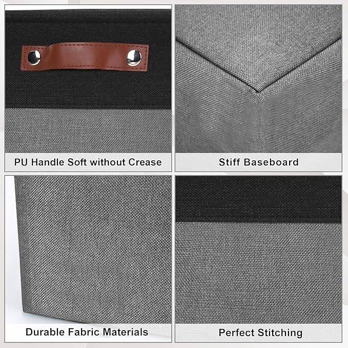 Large Fabric Storage Baskets | 50L Storage Bins, Decorative Linen Closet Baskets - Image 5