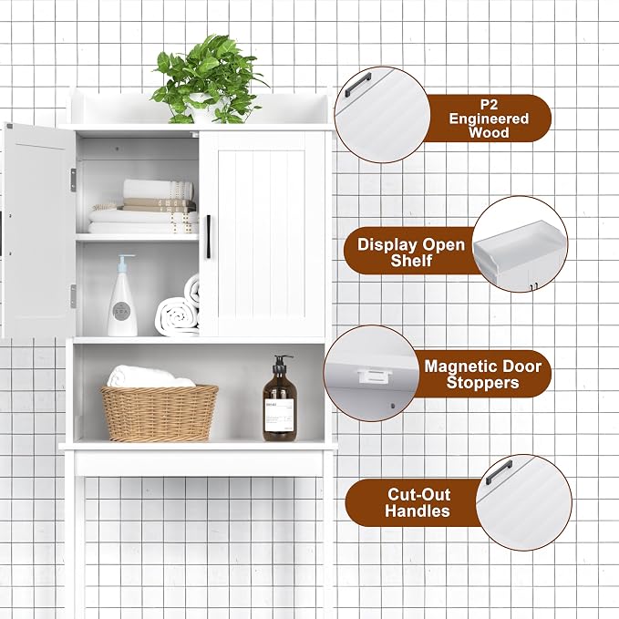 BlueWish Over The Toilet Storage Cabinet, 66.9" H Over Toilet Bathroom Organizer - Image 7