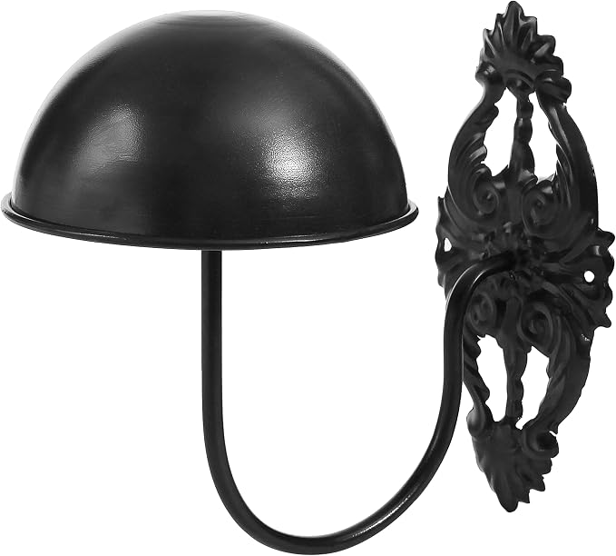 MyGift Set of 2 Wall-Mounted Black Metal Hat & Wig Display Racks - Image 3