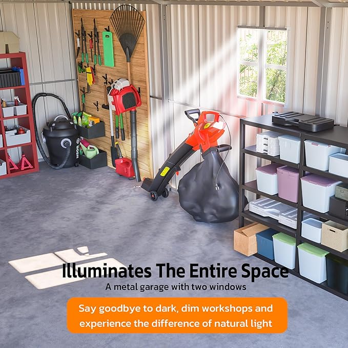 12x20 FT Heavy Duty Metal Garage Shed, Extra Large Outdoor Storage Building - Image 6