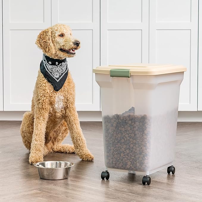 IRIS USA WeatherPro Airtight Dog Food Storage Container, Attachable Wheels - Image 5