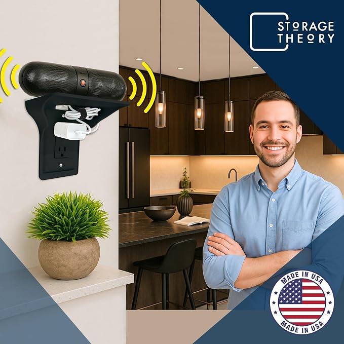 BeraTek Power Perch Wall Outlet Shelf | Declutter & Reclaim Counter Space | - Image 4