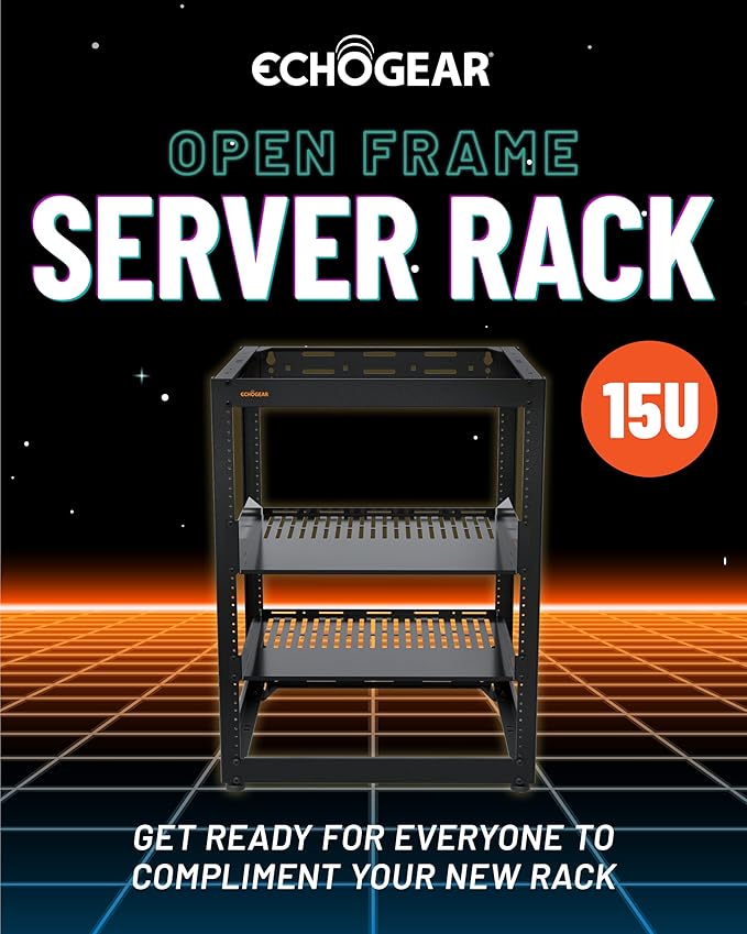 ECHOGEAR 15U Open Frame Rack for Servers & AV Gear - Image 2