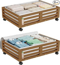 Wisuce Bamboo Under Bed Storage Containers- Underbed Organizer by Wisuce