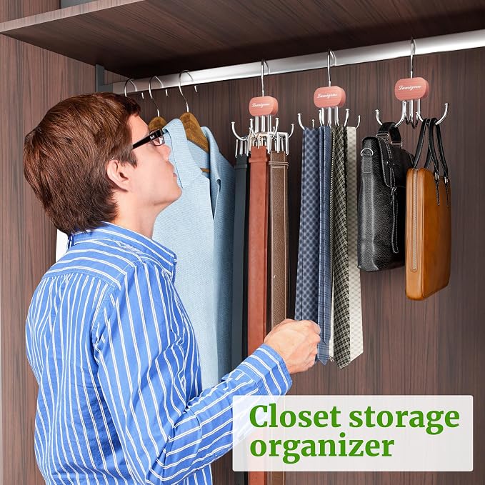 Cedar Wooden Belt Hanger, Belt Organizer - Image 8