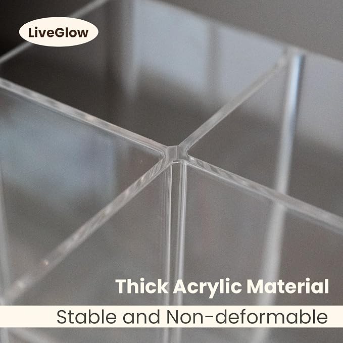 Clear Makeup Brush Holder, Acrylic Rotating 360°Makeup Brush Organizer - Image 6