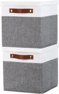 Foldable Fabric Storage Bins with Lids, 2-Pack Storage Bin for