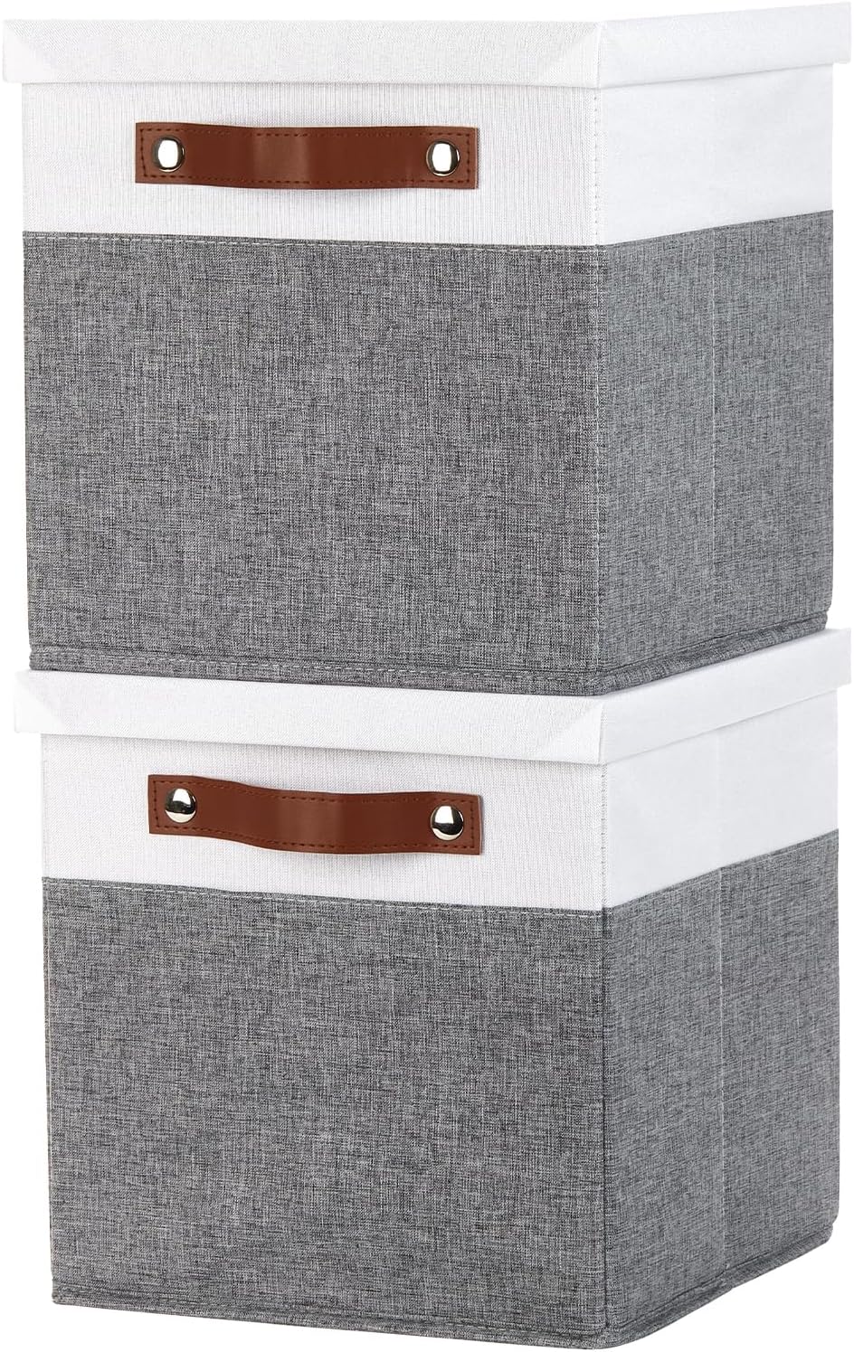 Foldable Fabric Storage Bins with Lids, 2-Pack Storage Bin for
