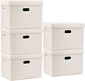 Large Storage Bins with Lids, Collapsible, Washable, Fabric Storage