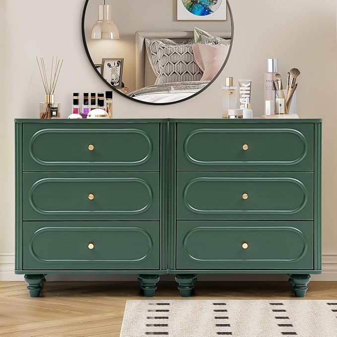 3 Drawer Fluted Dresser for Bedroom, Mid Century Modern Chest of Drawers - Image 8