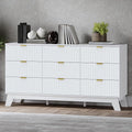 Fluted 9 Drawer Dresser, 57.1" Wide Modern Boho Chest of Drawers, Wooden by BORNOON