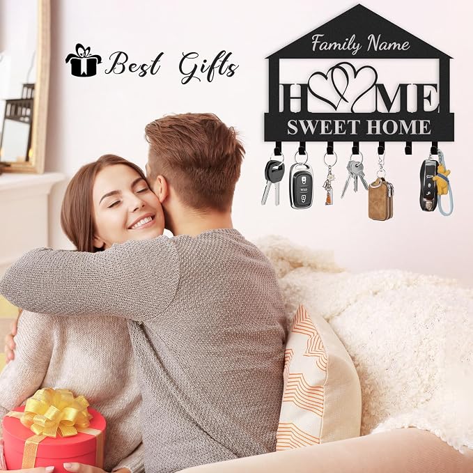 Personalized Key Holder for Wall, Key Holder Wall Mount, Custom Name Coat Rack - Image 4
