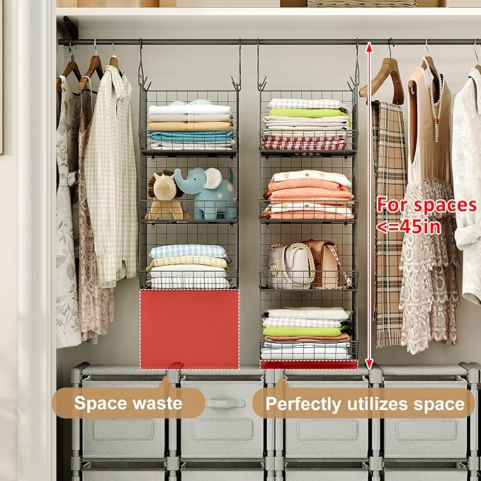 4 Tier Closet Hanging Organizer, Closet Organizers and Storage - Image 4