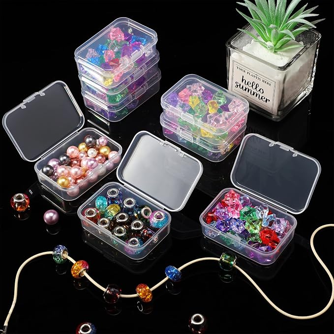 SATINIOR 48 Packs Clear Small Plastic Containers Transparent Storage Box - Image 4