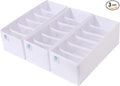 Qozary 3 Pack Sock Underwear Drawer Organizer Dividers, Collapsible Cabinet by Qozary