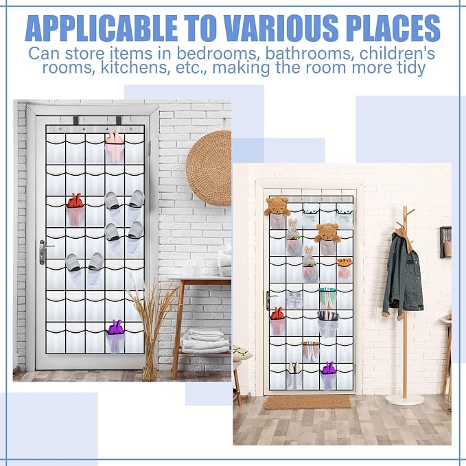 Windyun 2 Pcs 70 Large over The Door Shoe Organizer Hanging Shoe Rack - Image 6