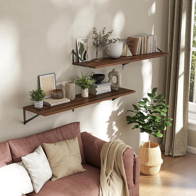 Deep Floating Shelves Wall Mounted, Living Room, Office - Image 2