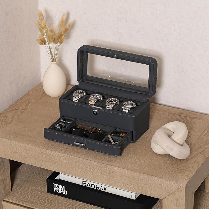 ROTHWELL 4 Slot Leather Watch Box - Image 2
