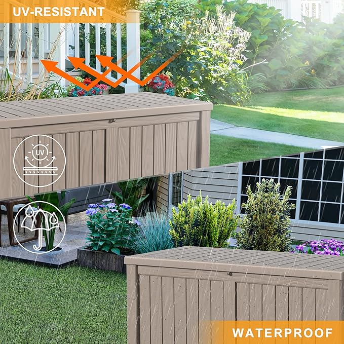 DRATO 120 Gallon Large Deck Box, Outdoor Storage Box - Image 4