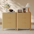 3 Drawer Fluted Dresser for Bedroom Set of 2, Modern Curved Closet Dressers by TOKSOM