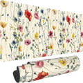 Wild Flowers Large Mouse Pad, Gaming Keyboard Desk Pad, Extended Mouse Mat by BAHDSISFA