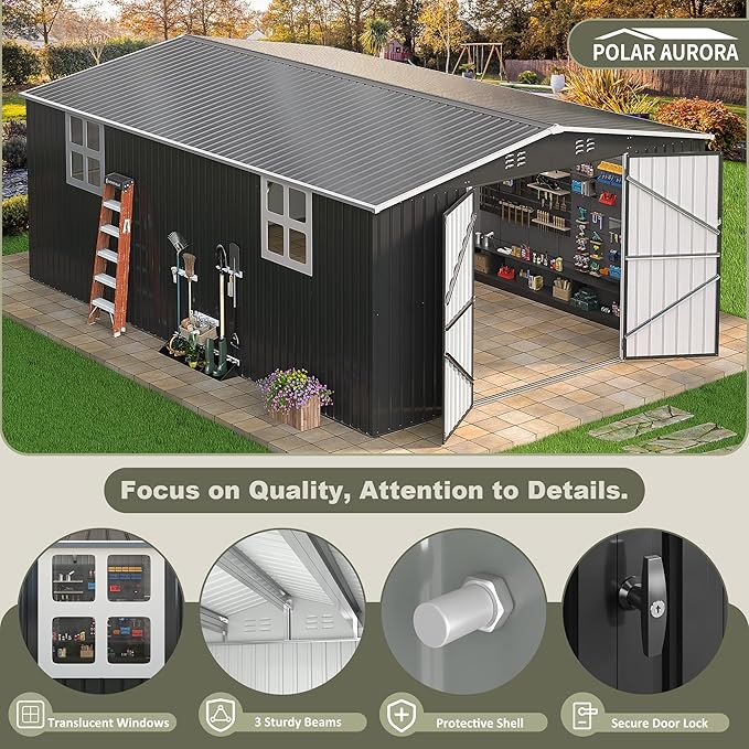Polar Aurora 12x18 FT Outdoor Storage Shed, Garden Shed - Image 2